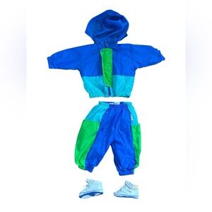 Vintage Weebok Color Block Track Suit 12M + sneakers